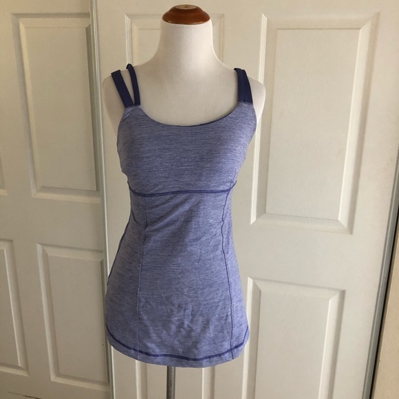 LULULEMON Double Strap Blue Tank 4 - Picture 1 of 7